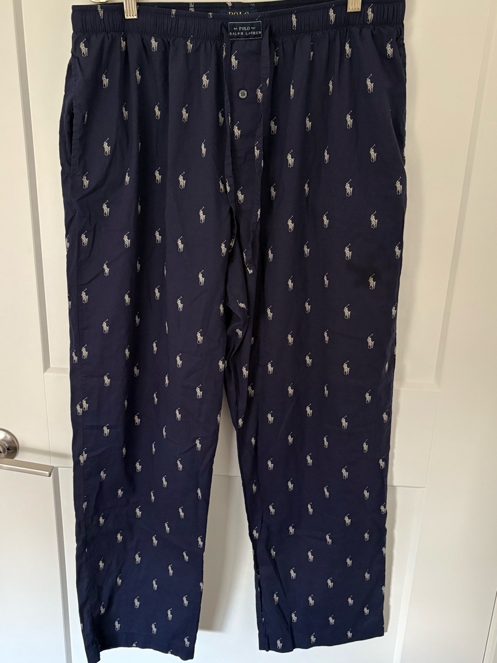 Ralph Lauren Navy Allover Pony Print Pajama Pants